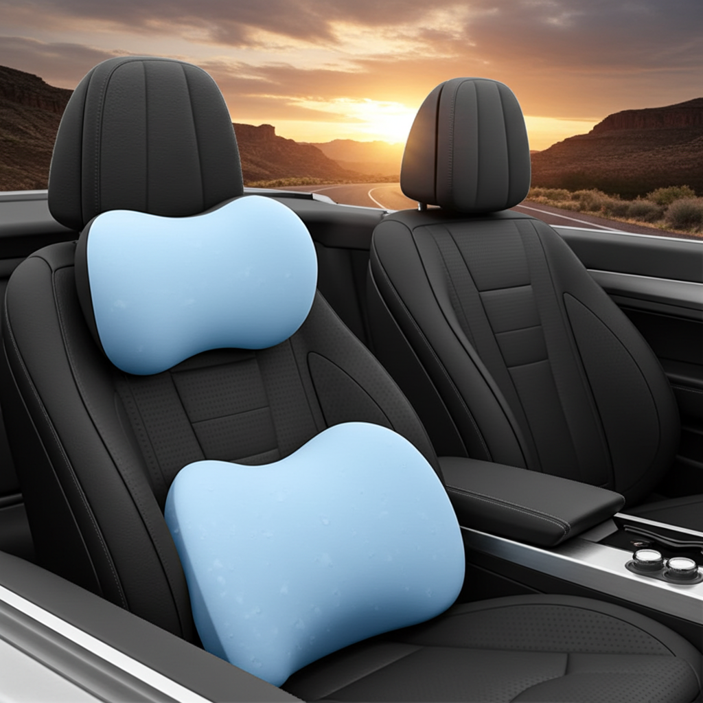 Coussin Lombaire Voiture — Dos et Nuque Soulages en Route