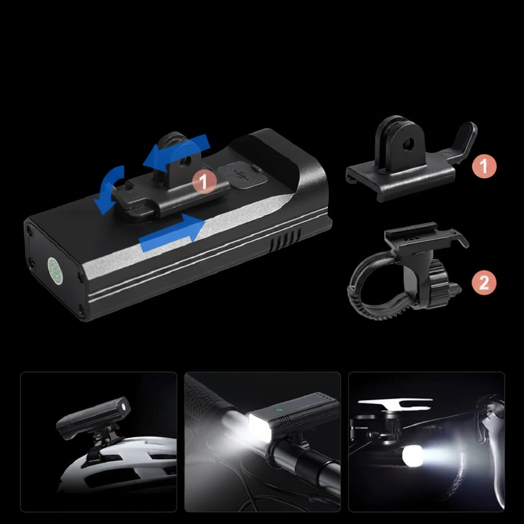 Lampe Rechargeable Multifonction — Vélo, Camping-Car, Randonnée & Powerbank 10000mAh