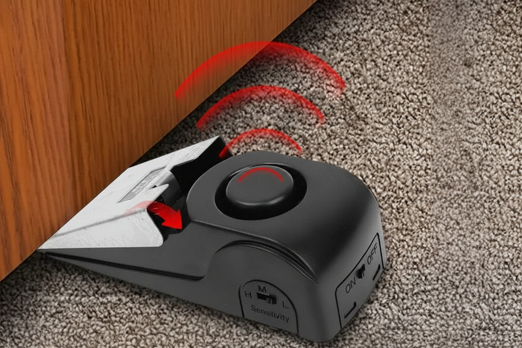 Alarme de Porte Sans Fil 120dB — Sécurité Portable Anti-Effraction, Acier Inoxydable