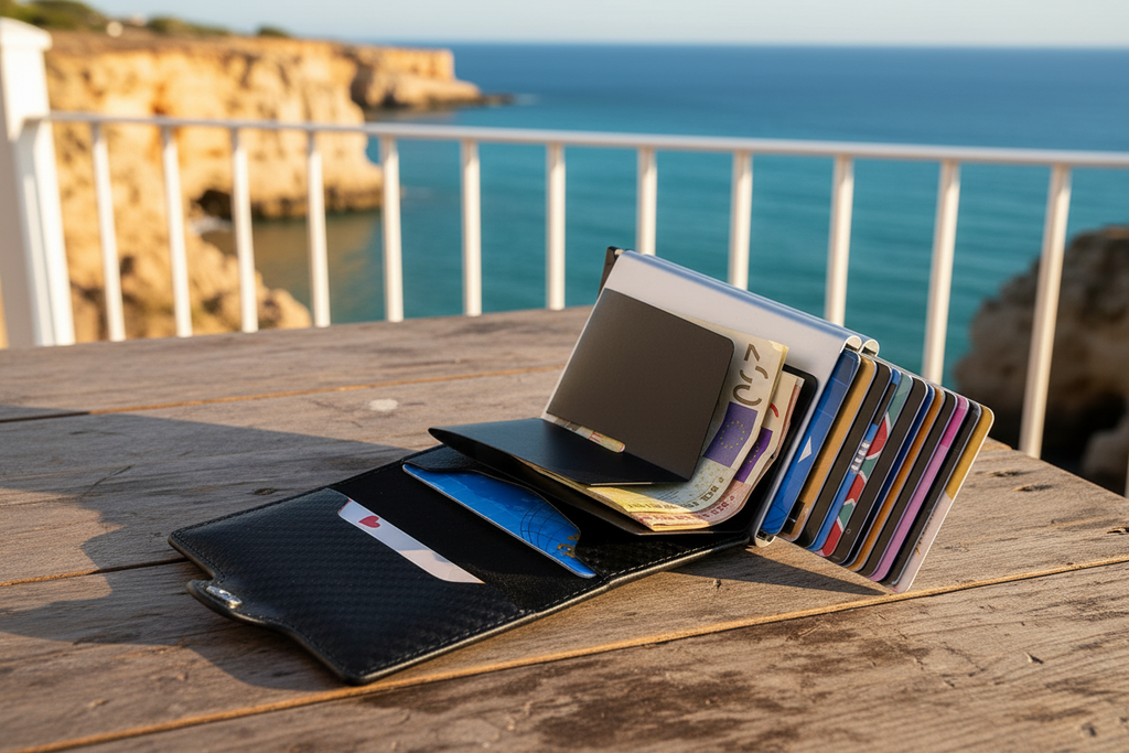Portefeuille Minimaliste RFID Fibre de Carbone — 12 Emplacements, Ultra-Slim & Anti-Fraude