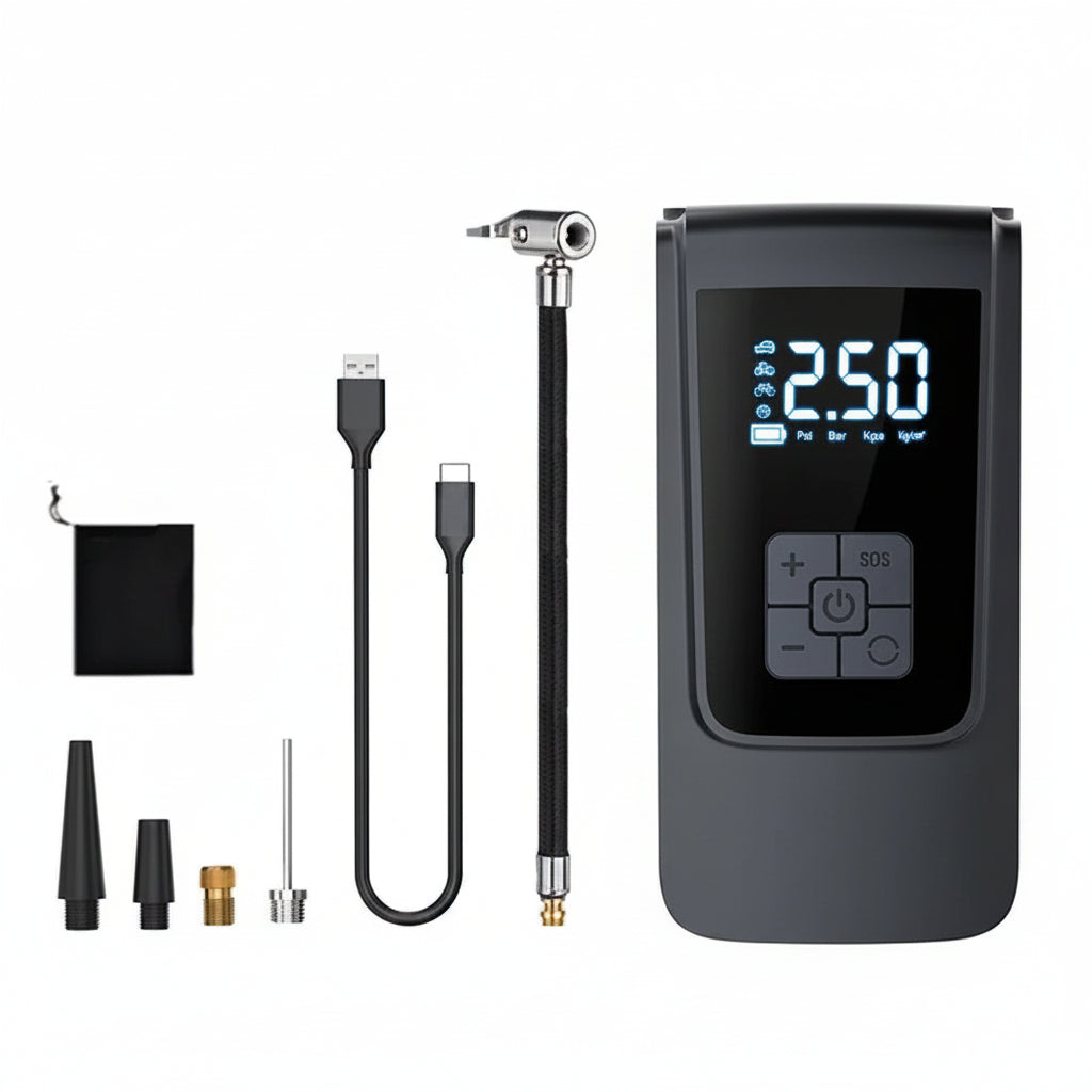 Gonfleur de Pneus Sans Fil — Compresseur d'Air Portable, Écran LCD, 150 PSI