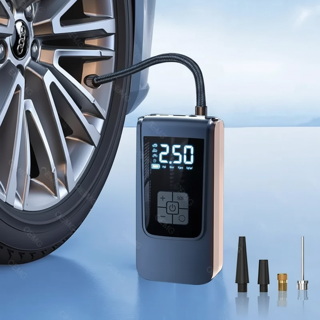 Gonfleur de Pneus Sans Fil — Compresseur d'Air Portable, Écran LCD, 150 PSI
