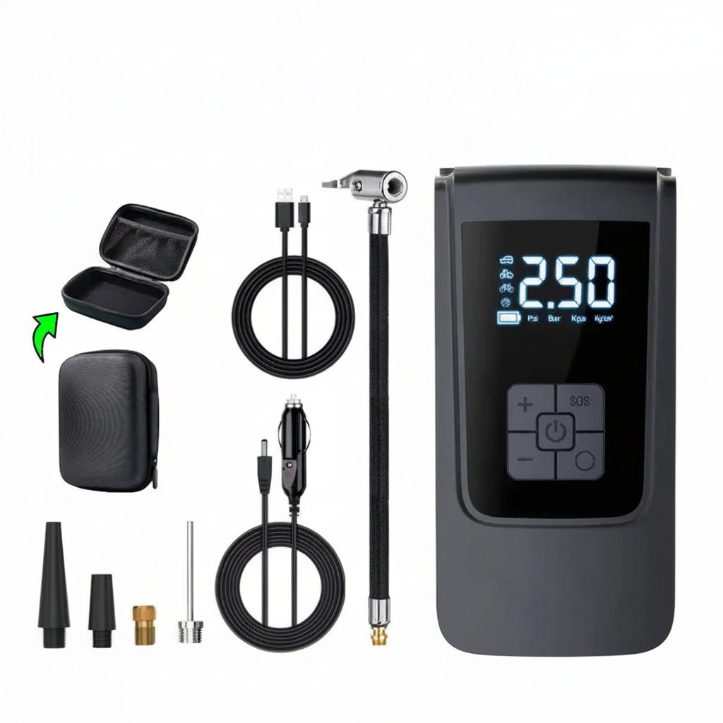 Gonfleur de Pneus Sans Fil — Compresseur d'Air Portable, Écran LCD, 150 PSI