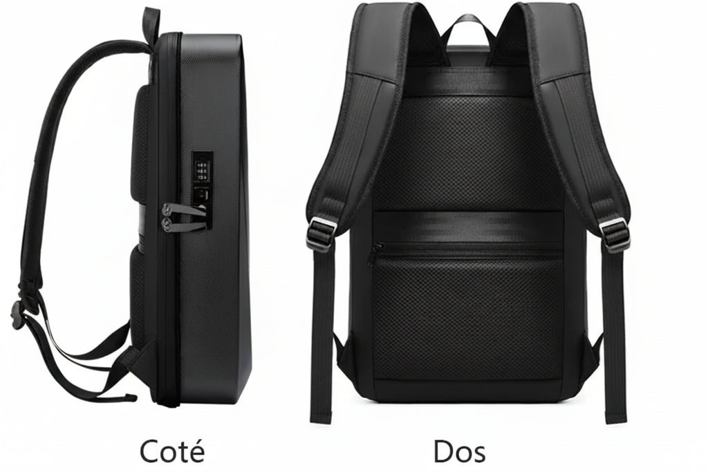 Sac à Dos Antivol Coque Rigide EVA — Port USB, Imperméable & Protection Laptop 16"