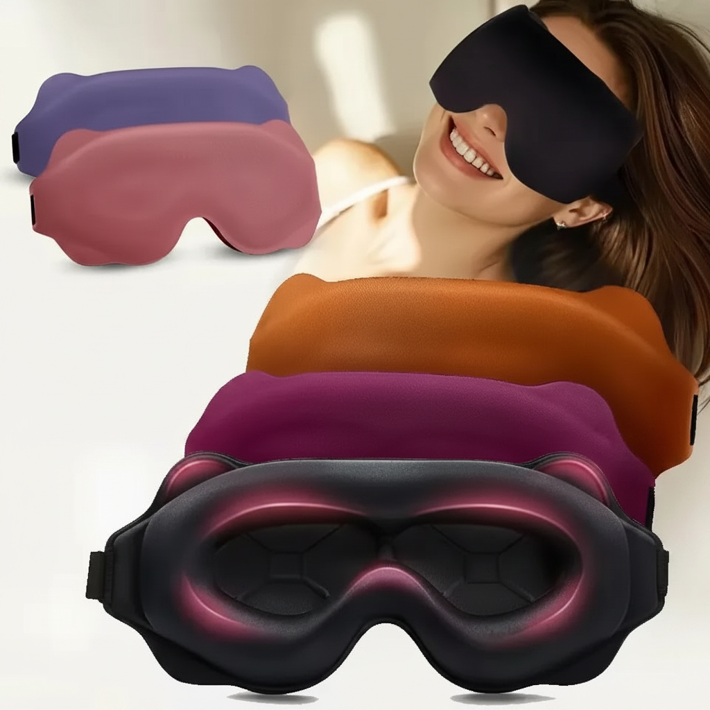 Masque de Nuit 6D — Occultant Total, Ultra-Doux & Anatomique pour Voyage et Sommeil