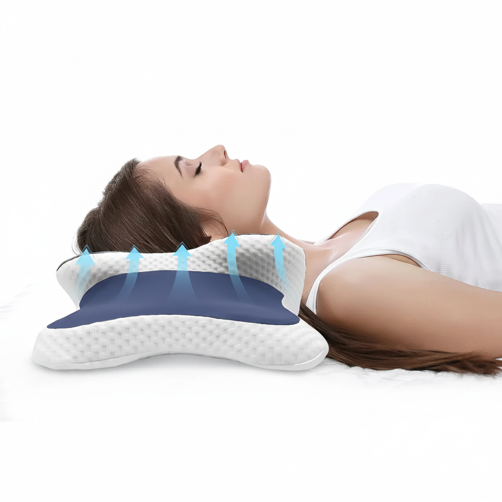 Oreiller Cervical Ergonomique — Soulagement Douleurs Nuque, Mémoire de Forme