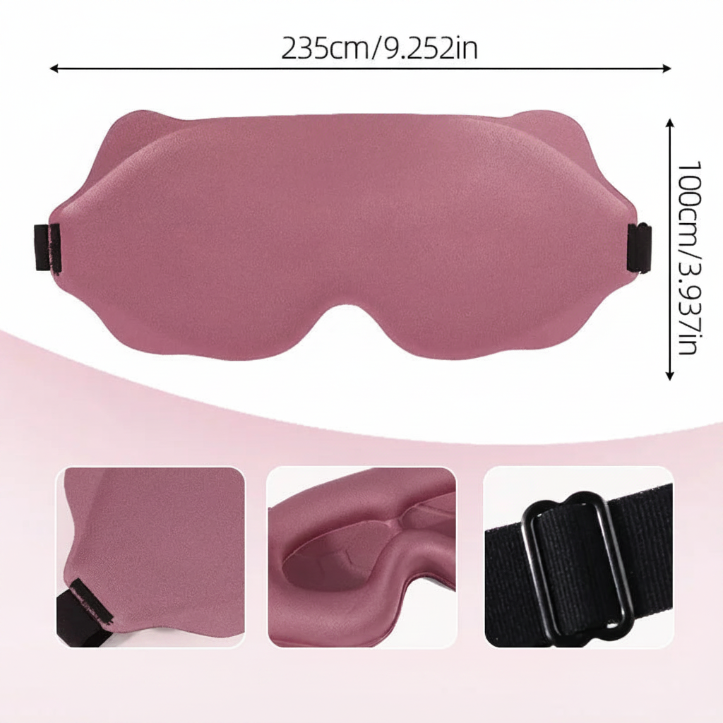 Masque de Nuit 6D — Occultant Total, Ultra-Doux & Anatomique pour Voyage et Sommeil