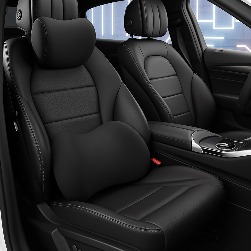 Coussin Lombaire Voiture — Dos et Nuque Soulages en Route